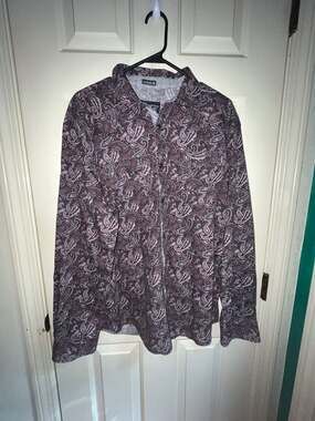 Moonshine Spirit by Brad Paisley Men's Regular Fit Purple Paisley Western Button